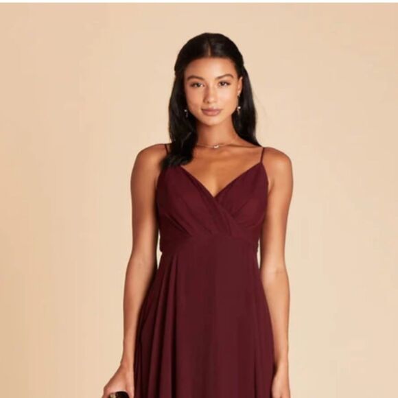 Birdy Grey Kaia Cabernet Chiffon Dress M NEW Bridesmaid Formal Prom Flowy - Picture 2 of 7